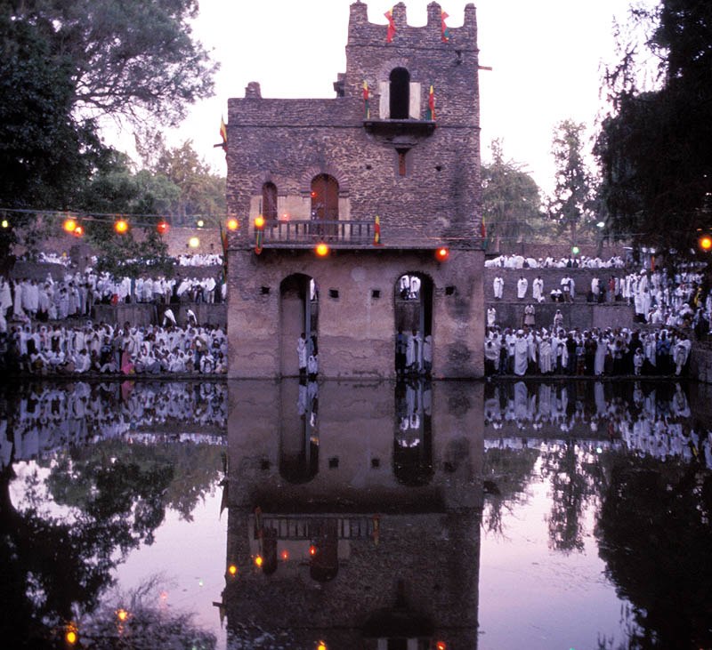 Crowds gather at Fasilides' Bath in Gondar to celebrate Timket